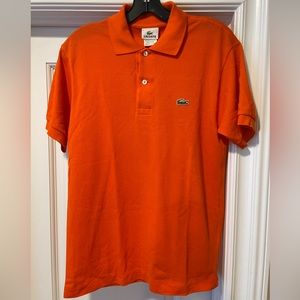 LACOSTE orange polo size 3 small mens alligator Neon EUC